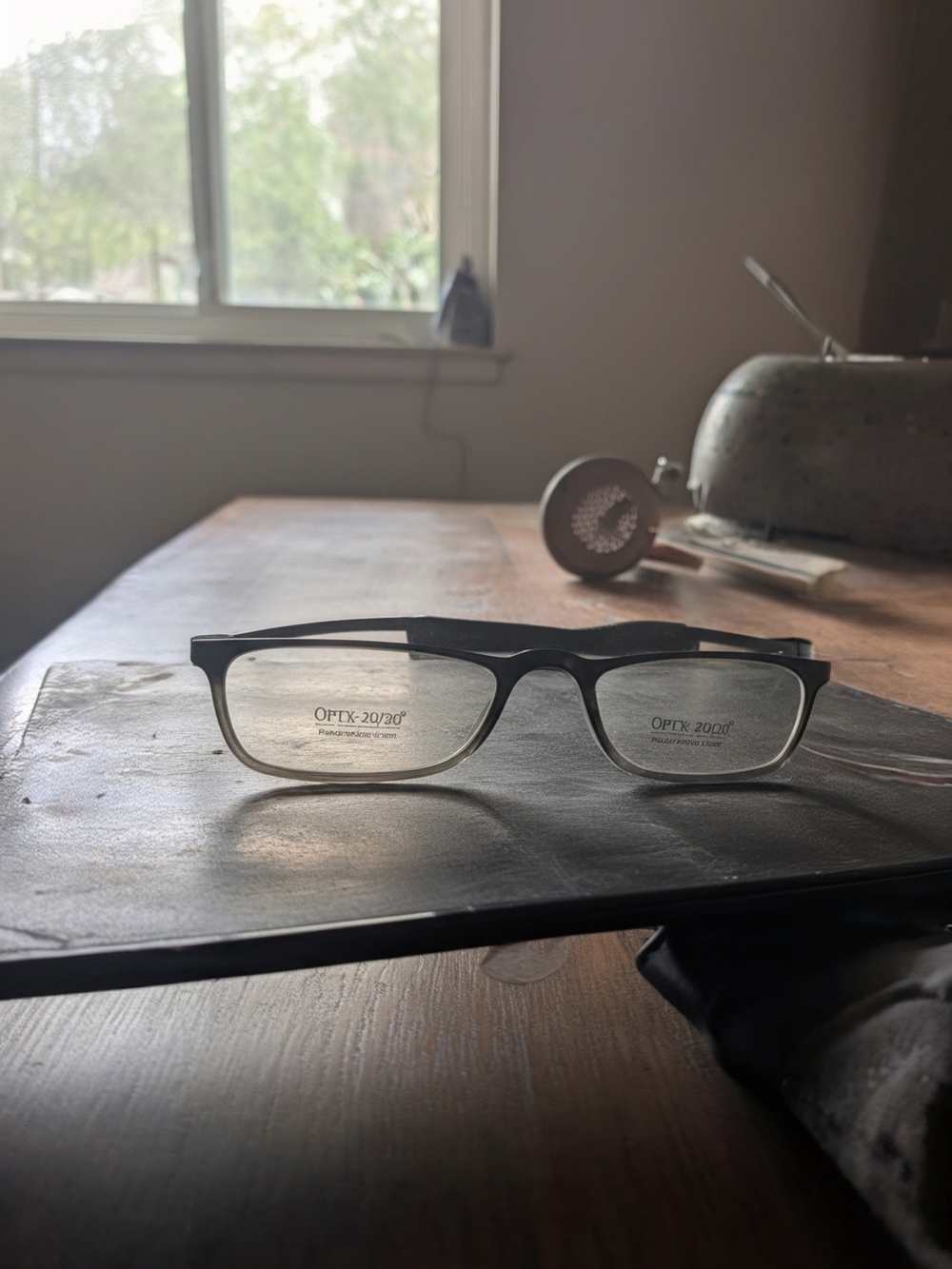 OPTX 20/20 Black Rectangular Eyeglass Frames 2.50